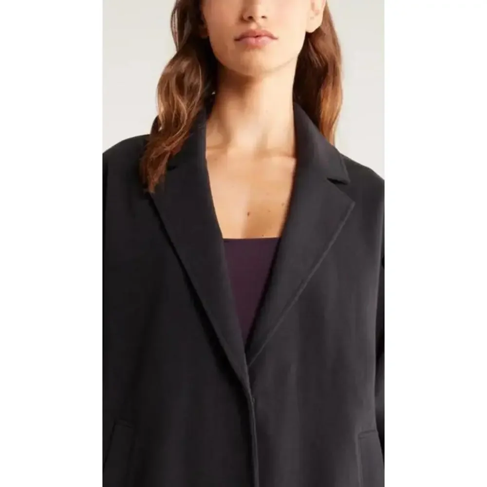 New Zella Cloud Fleece Longline Blazer  In Black Size M $99 - Picture 5 of 11